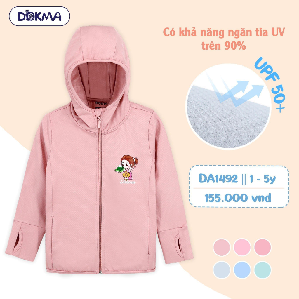 Dokma_Áo chống nắng cho bé trai, bé gái size 1-10Y