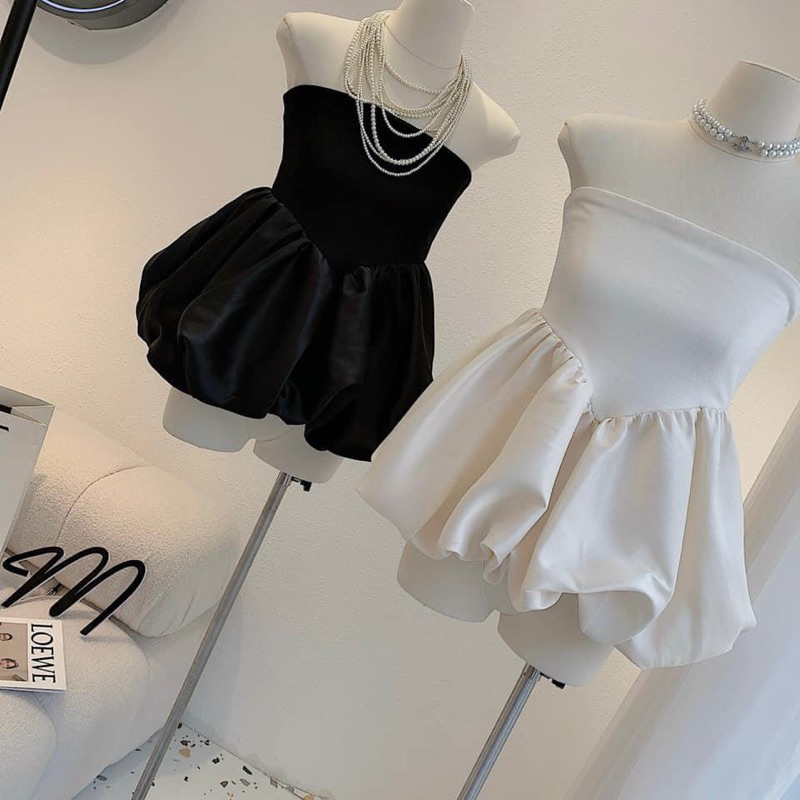 Áo ống nhúng phồng, gomboutique77 Áo ống phom xòe , áo nữ có đệm🍓🍓🍓P9988
