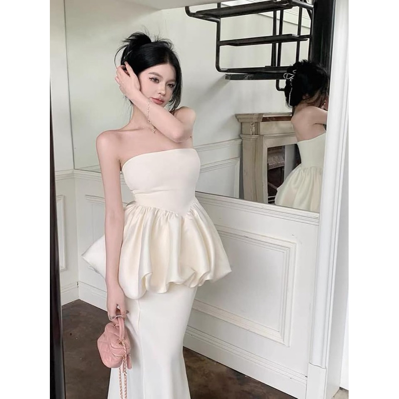 Áo ống nhúng phồng, gomboutique77 Áo ống phom xòe , áo nữ có đệm🍓🍓🍓P9988