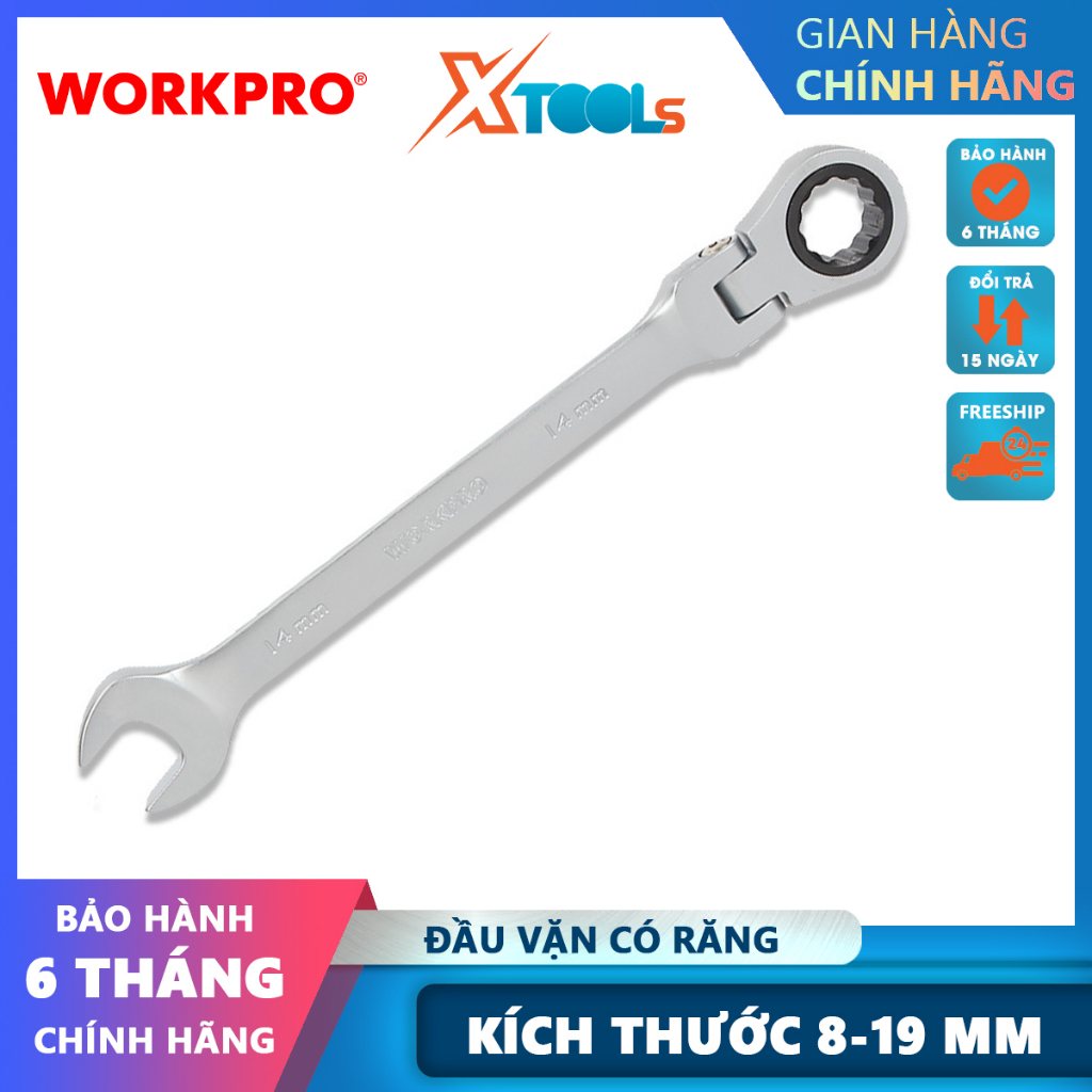 Cờ lê kết hợp 2 đầu, vặn có răng size 13mm Workpro - WP273168