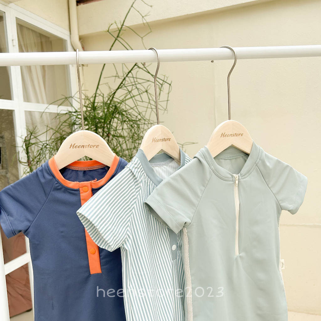 Đồ bơi cho bé trai vải thun lạnh chuyên dụng đi biển dáng liền thân