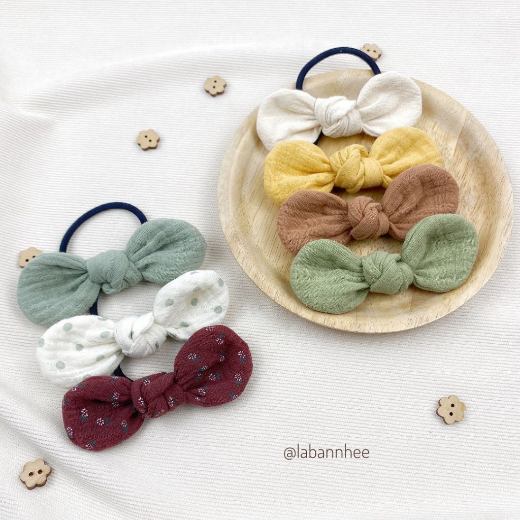 Dây cột tóc nơ, dây buộc tóc nơ, handmade by LÀ BẠN NHÉ