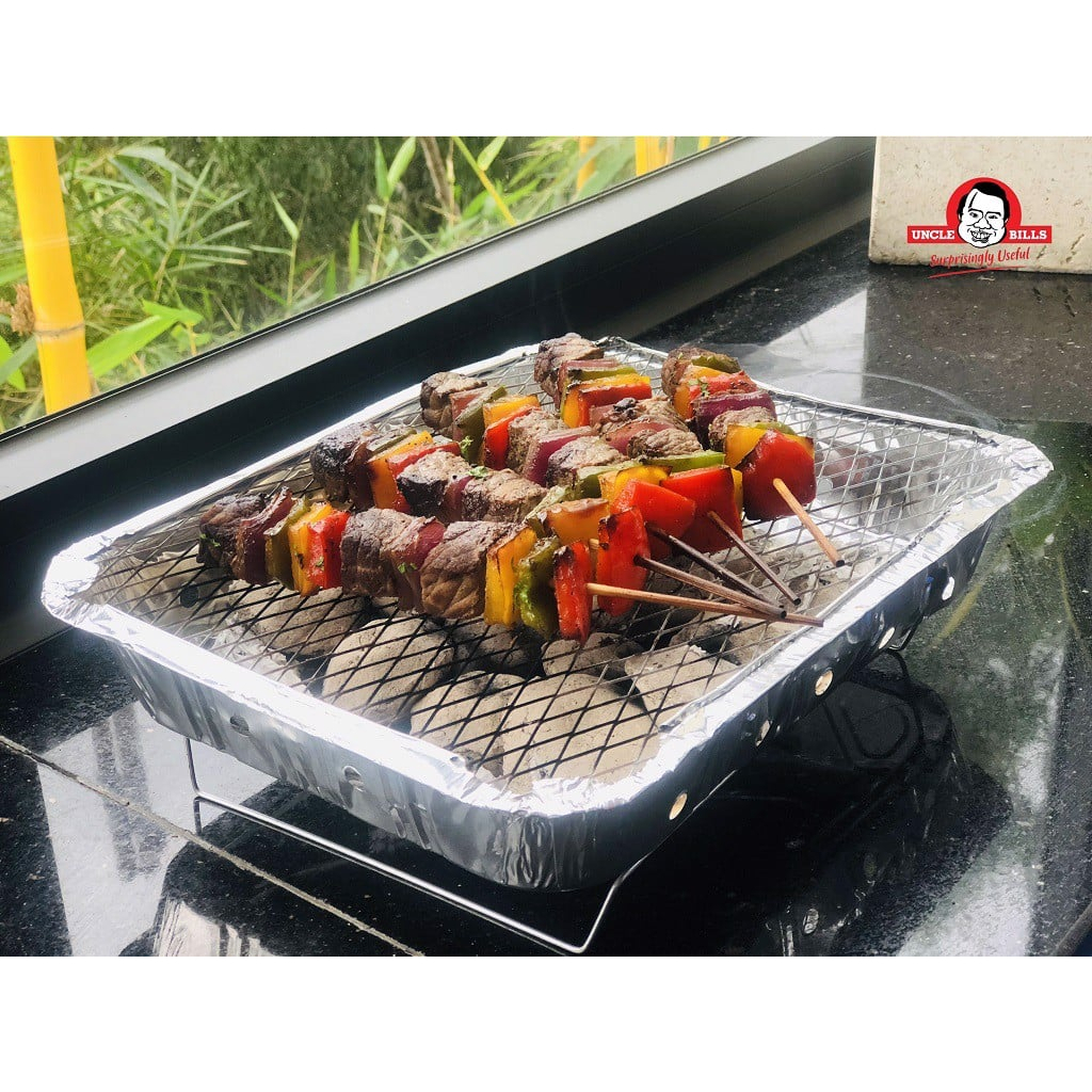 Khay Nướng BBQ Du Lịch Kèm Than Tiện Dụng Dùng 1 Lần (Bao Gồm Khay + Than + Đế)