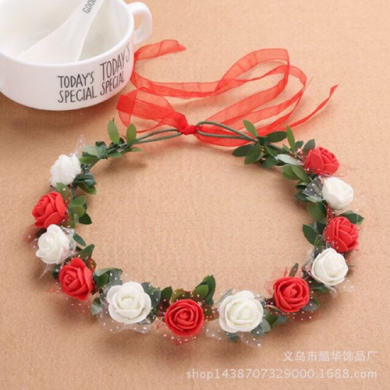 Vòng hoa đội đầu kỉ yếu , vòng hoa cô dâu chụp hình