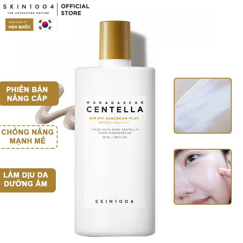 Kem Chống Nắng Skin1004 Cho Da Nhạy Cảm SPF 50+ 50ml Madagascar Centella Air-Fit Suncream Plus SPF50+ PA++++