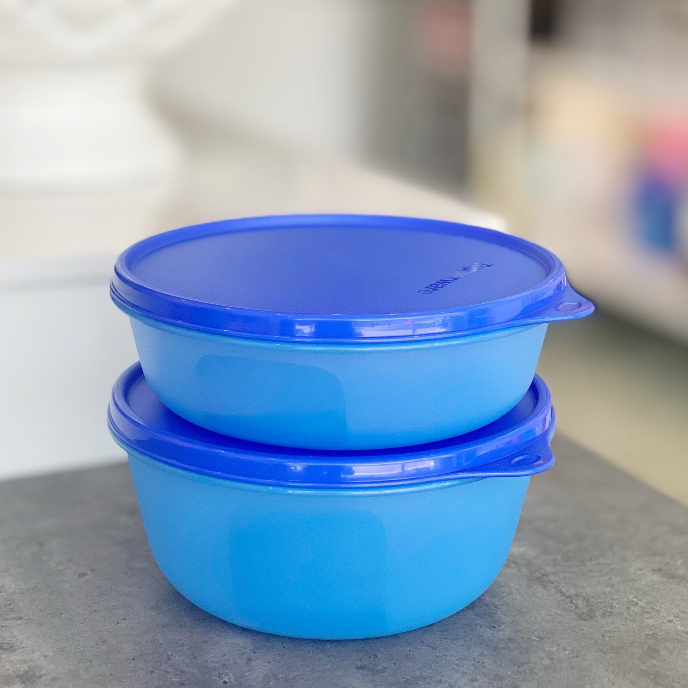 Bộ hộp nhựa đựng thực phẩm Tupperware Tô tròn Modern kín nước nhựa nguyên sinh 1.5l 1l