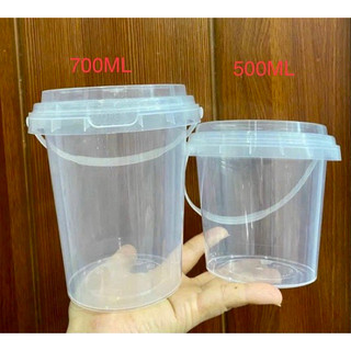 10 ly xô trà sữa 500ml , 700ml có quai xách