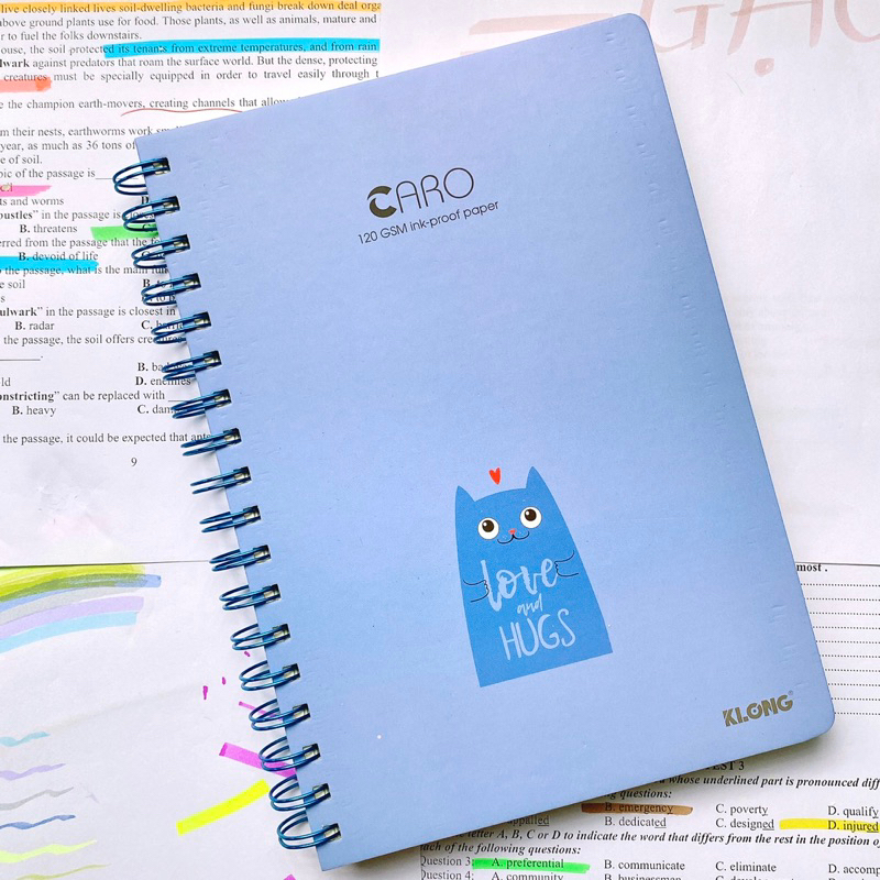 Sổ lò xo kép caro bìa cứng B5 KLong 200 trang; MS: 297