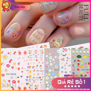 Sticker nail dán móng nhiều mẫu tim hoa