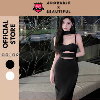 [Ảnh Thật] Đầm Dự Tiệc Hai Dây Sang Trọng, Váy Đi Tiệc Cut Out Dáng Suông Sexy [AdorablexBeautiful]