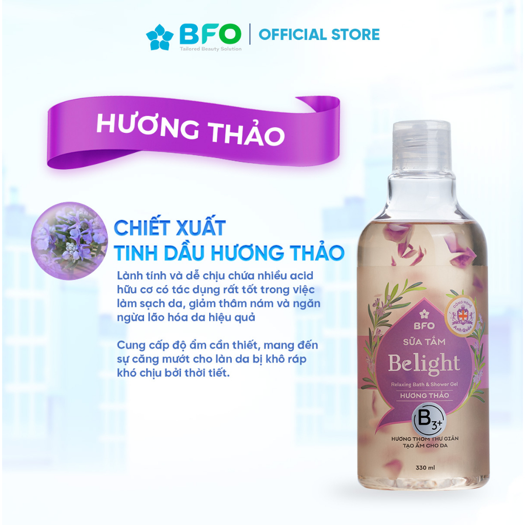 Combo Xịt chống nắng Beprotect Sunscreen Spray 50ml (Đồng) + Sữa tắm cánh hoa tinh dầu hương thảo (330ml)