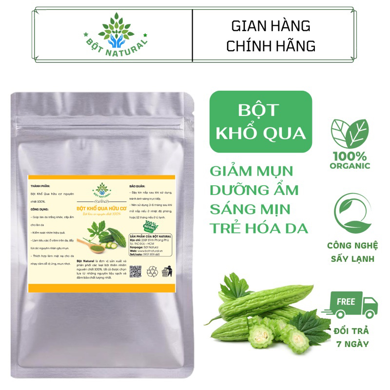 Bột khổ qua - mướp đắng nguyên chất 100% - ngừa mụn, tiêu viêm, trắng da, giảm dị ứng | Bột Natural