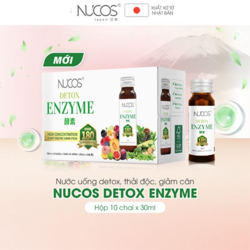 Nucos Detox Enzyme - MUA 1 HỘP TẶNG 3 CHAI - Nước uống thải độc Nucos Detox Enzyme 30ml x 10 chai