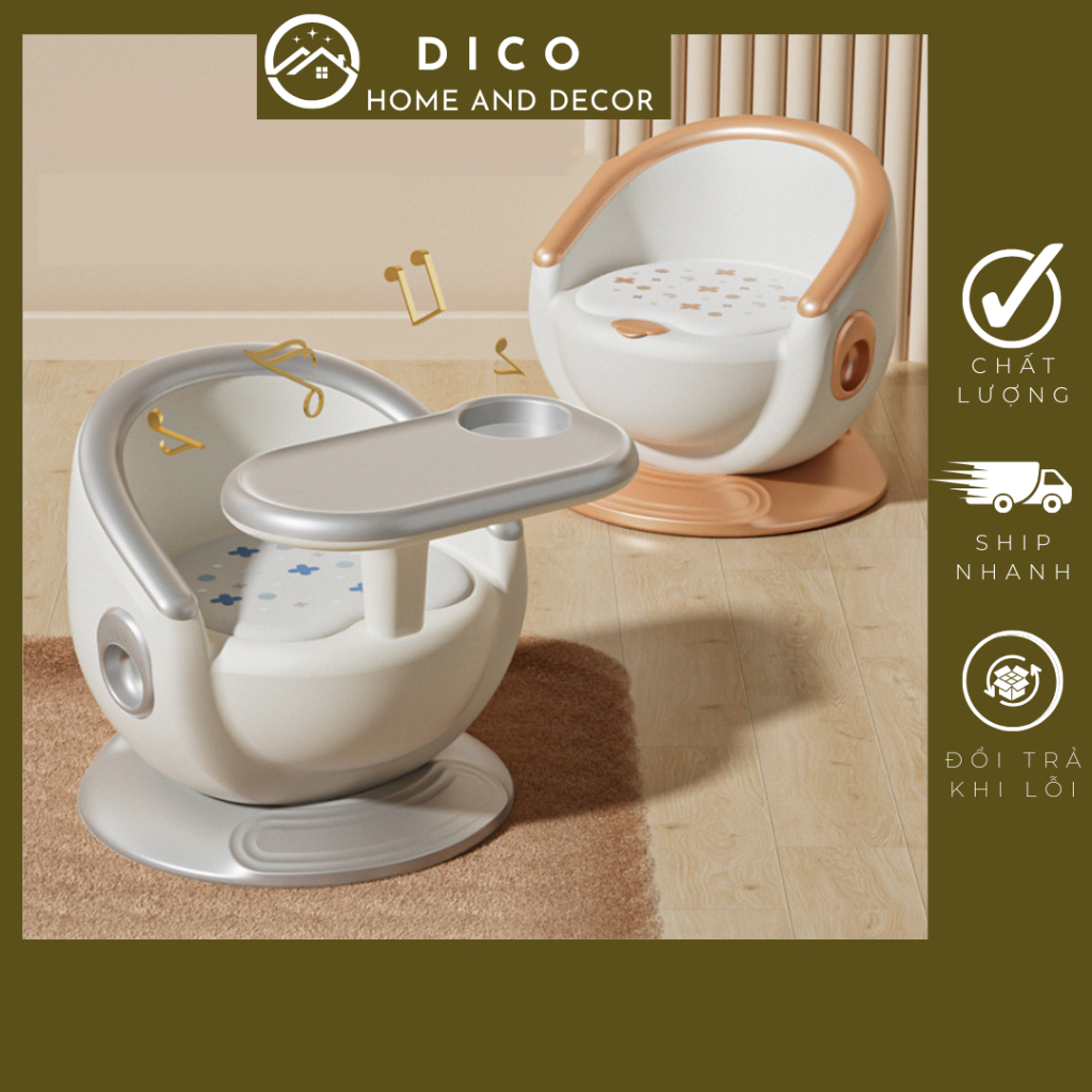 Ghế ăn dặm cho bé có đệm ngồi kèm bàn ăn có thể tháo rời, chất liệu ABS và PP an toàn cho trẻ nhỏ