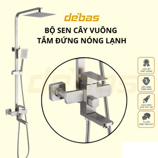 Sen cây inox 304 nóng lạnh vuông cao cấp tắm đứng Debas SCI-03