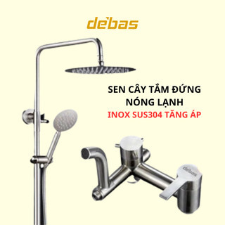 Sen cây inox 304 nóng lạnh tròn cao cấp tắm đứng Debas SCI-02