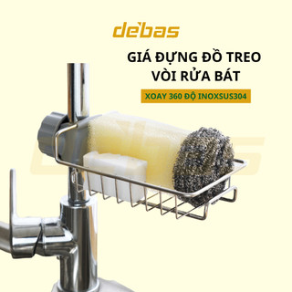 Giá treo vòi đựng đồ inox đa năng đựng giẻ rửa bát rẻ Debas