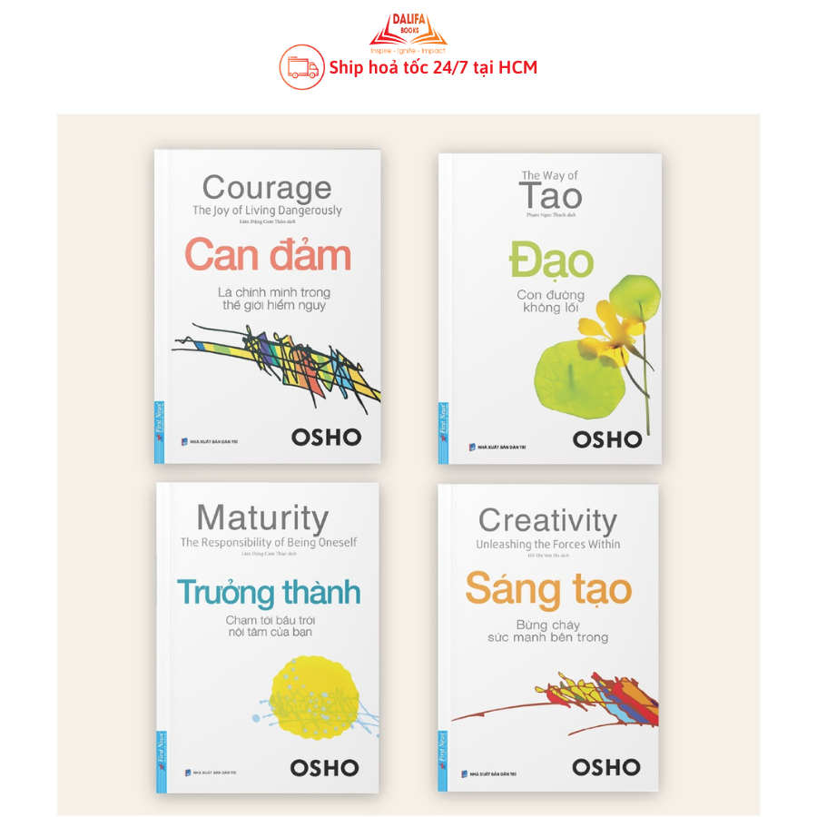Sách - Combo OSHO Can Đảm + Đạo + Trưởng Thành + Sáng Tạo (4 cuốn) - First News