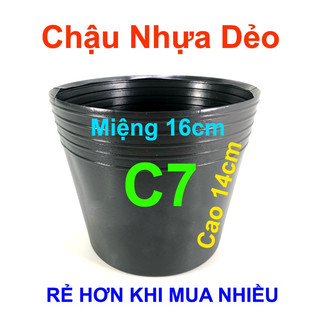 Chậu nhựa đen dẻo trồng cây cảnh ,ươm cây giống , trồng hoa C7 kích thước