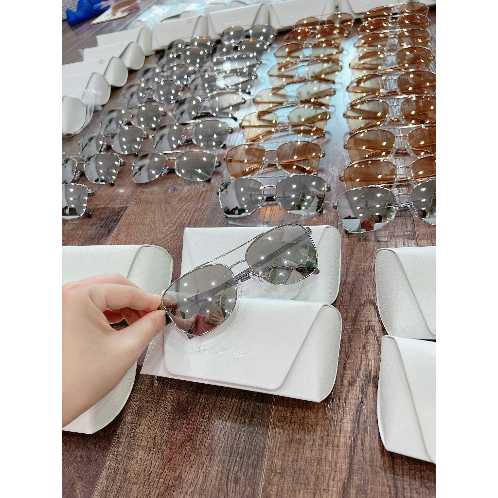 Kính mát nữ Michael Kors 0MK1096 Gold/Silver tráng gương fullbox