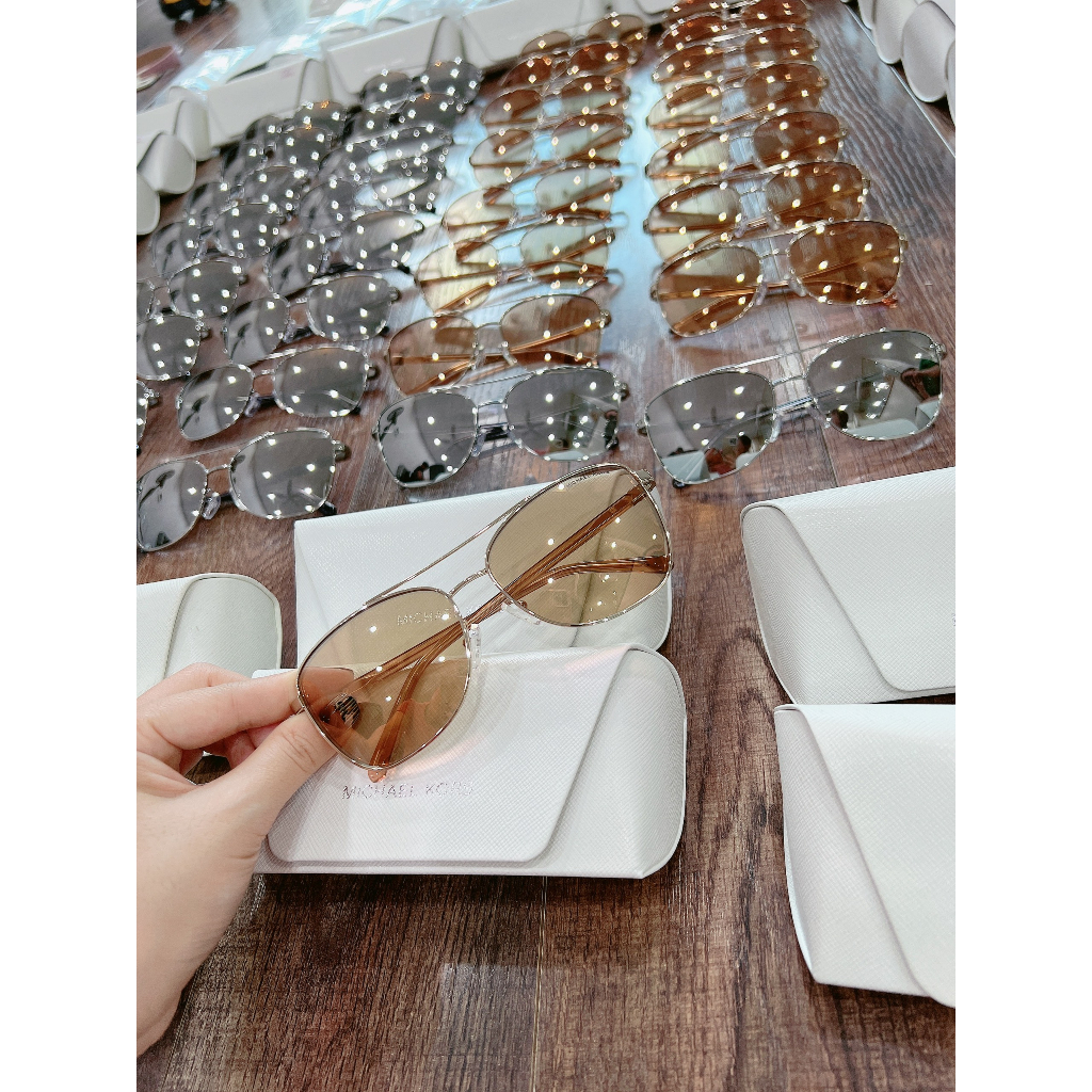 Kính mát nữ Michael Kors 0MK1096 Gold/Silver tráng gương fullbox