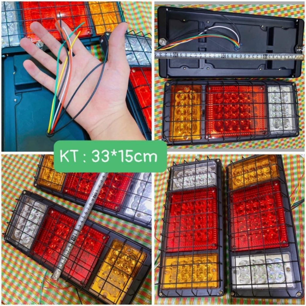 Đèn hậu xe tải led 24 lồng sắt độ bền cao , led loại to