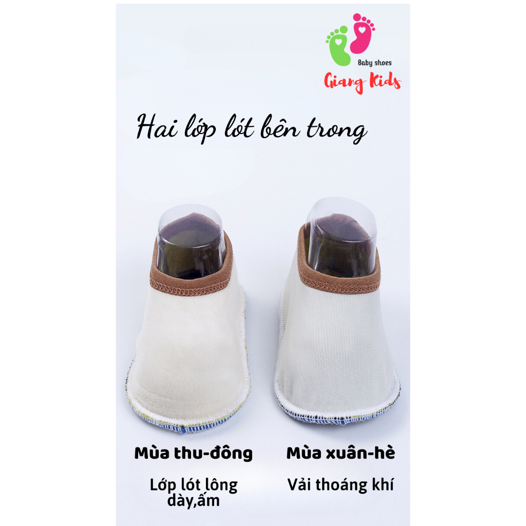 Giày tập đi cho bé mỏng nhẹ tất cho bé sơ sinh đế chống vấp-Giangkids