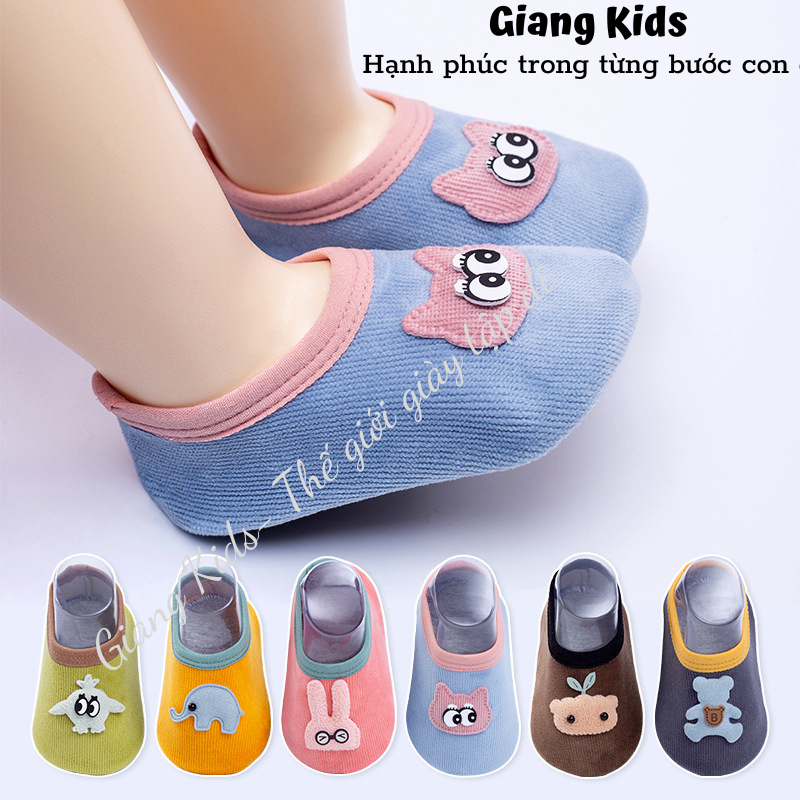 Giày tập đi cho bé mỏng nhẹ tất cho bé sơ sinh đế chống vấp-Giangkids