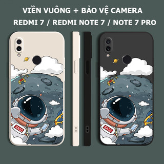 Ốp lưng Xiaomi Redmi 7 , Redmi Note 7 / Redmi Note 7 Pro in hình Phi hành gia cạnh viền vuông có bảo vệ camera