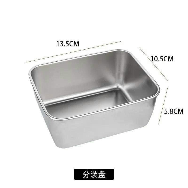 Hộp Inox Đựng Thực Phẩm Bảo Quản Tủ Lạnh An Toàn kt: 13.5x10.5x5.8cm (ảnh thật)
