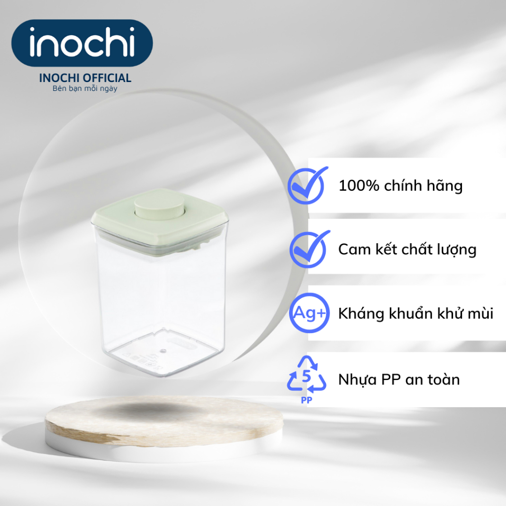 Hộp đựng thực phẩm khô Hokkaido Inochi tiện dụng đựng hạt, ngũ cốc, cà phê, trà...