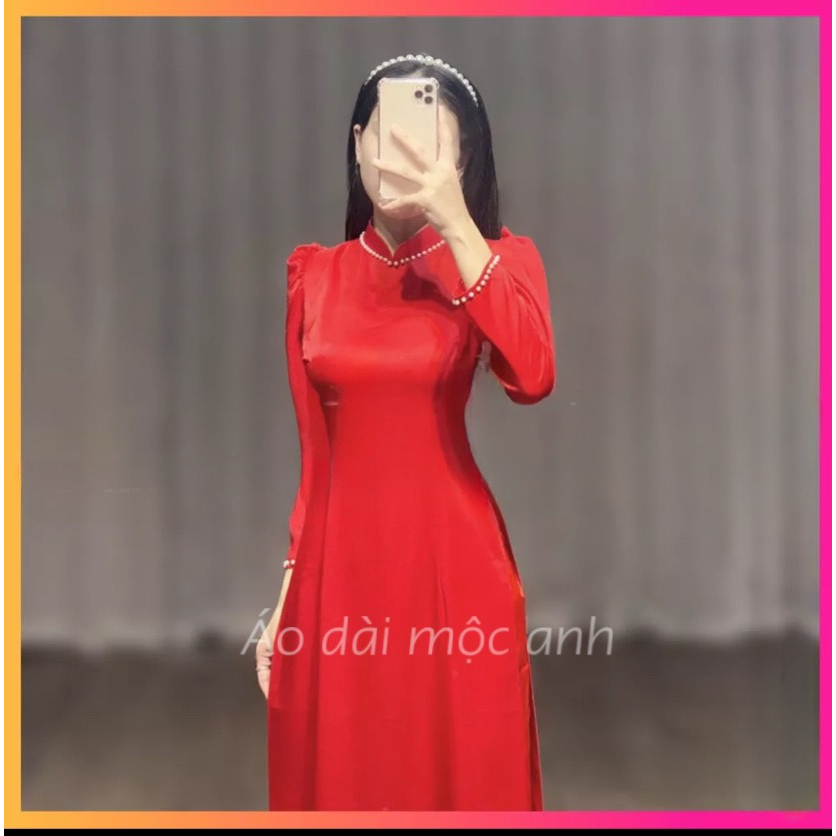Áo Dài Truyền Thống Lụa Tây Thi Tay Bồng Cổ Truyền Thống  Siêu Hot Chuẩn Phom Cam kết Chất Lượng | BigBuy360 - bigbuy360.vn