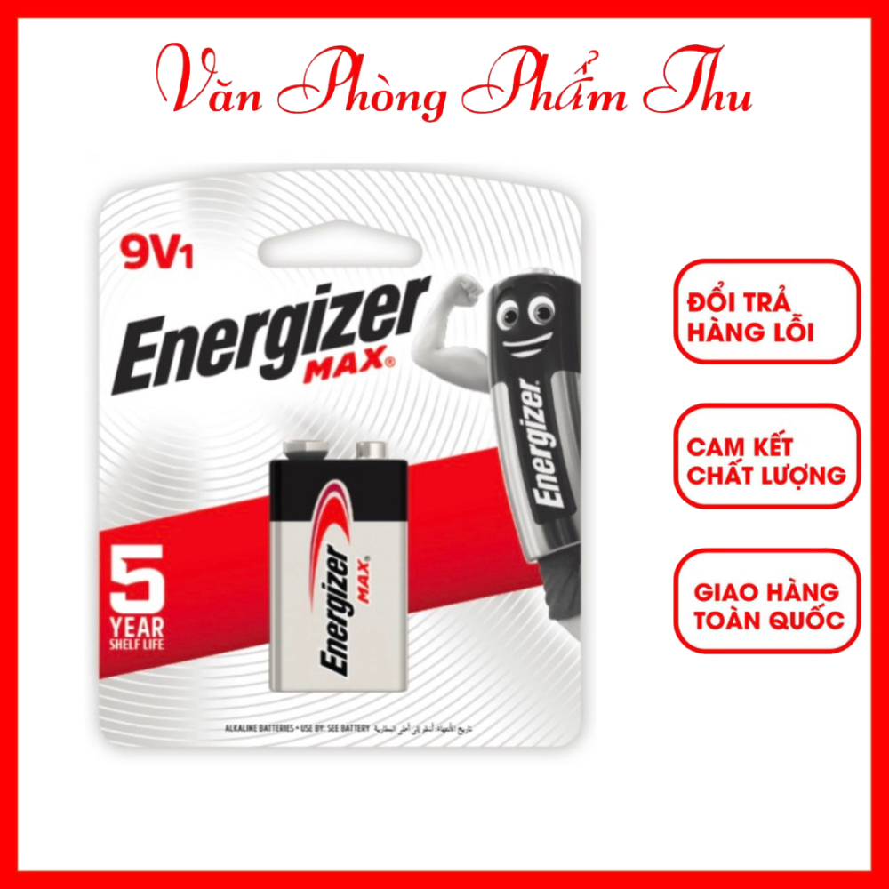Pin 9V Energizer Max ( Pin Vuông) 6LF22 Vỉ 1 Viên Chính Hãng - Pin 9V Energizer Thời Gian Lưu Trữ 5 