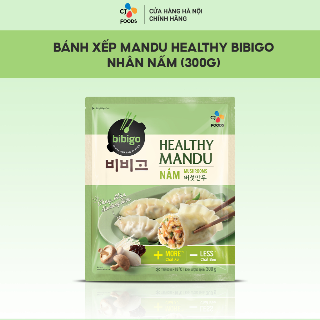Bánh xếp Healthy Mandu Hàn Quốc nhân Nấm 300g (Món chay)