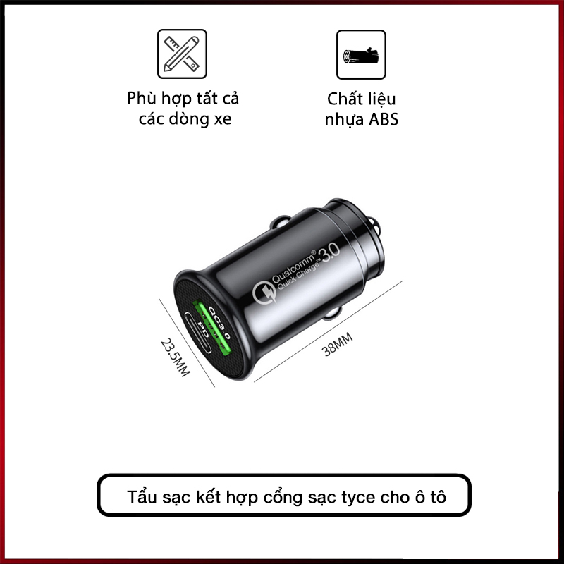 TẨU SẠC NHANH 36W Hyundai chính hãng - Tẩu sạc cao cấp Huynhdai cao cấp - Tẩu sạc nhanh chính hãng cho xe hơi