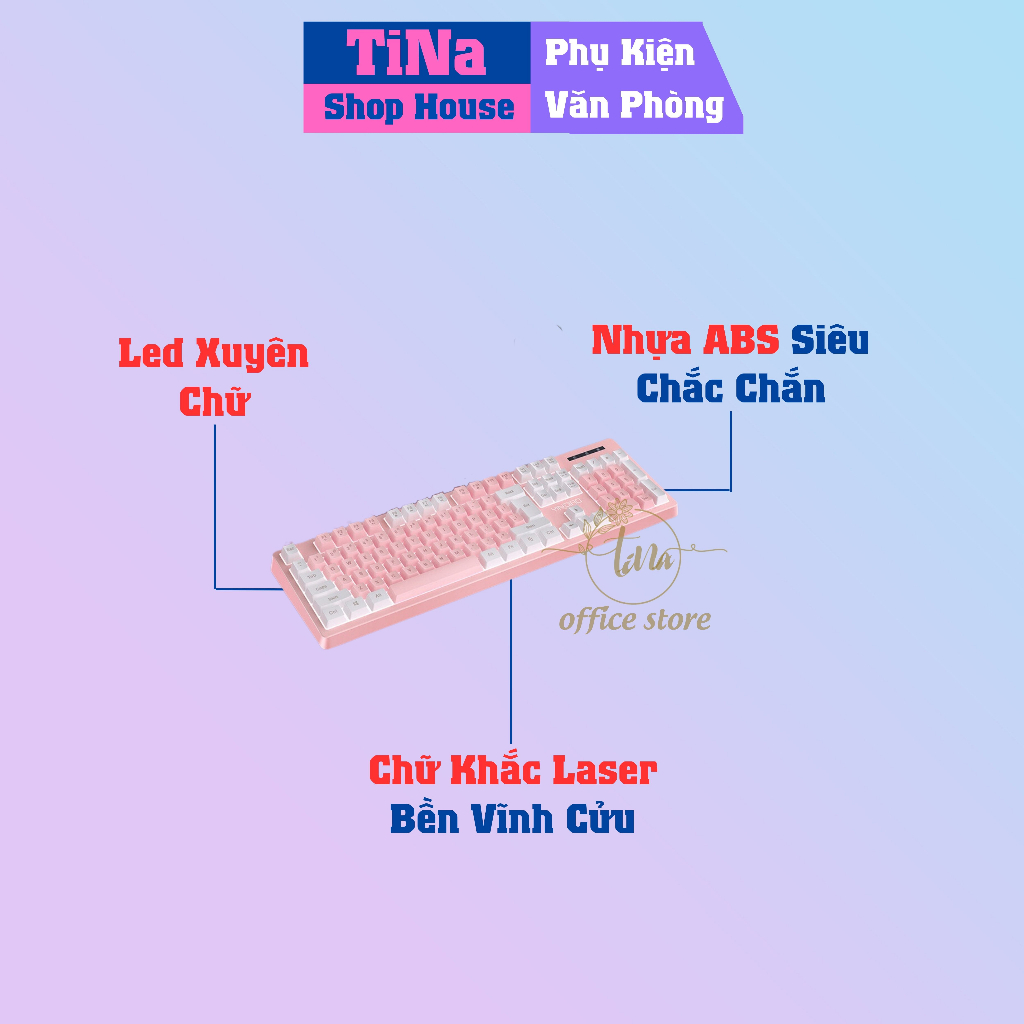 Bàn Phím Giả Cơ YINOIAO K200 4 Màu Phím LED RGB Xuyên Chữ [CHÍNH HÃNG]- Bàn Phím Máy Tính Siêu Đẹp Phù Hợp Dân Văn Phòng | BigBuy360 - bigbuy360.vn