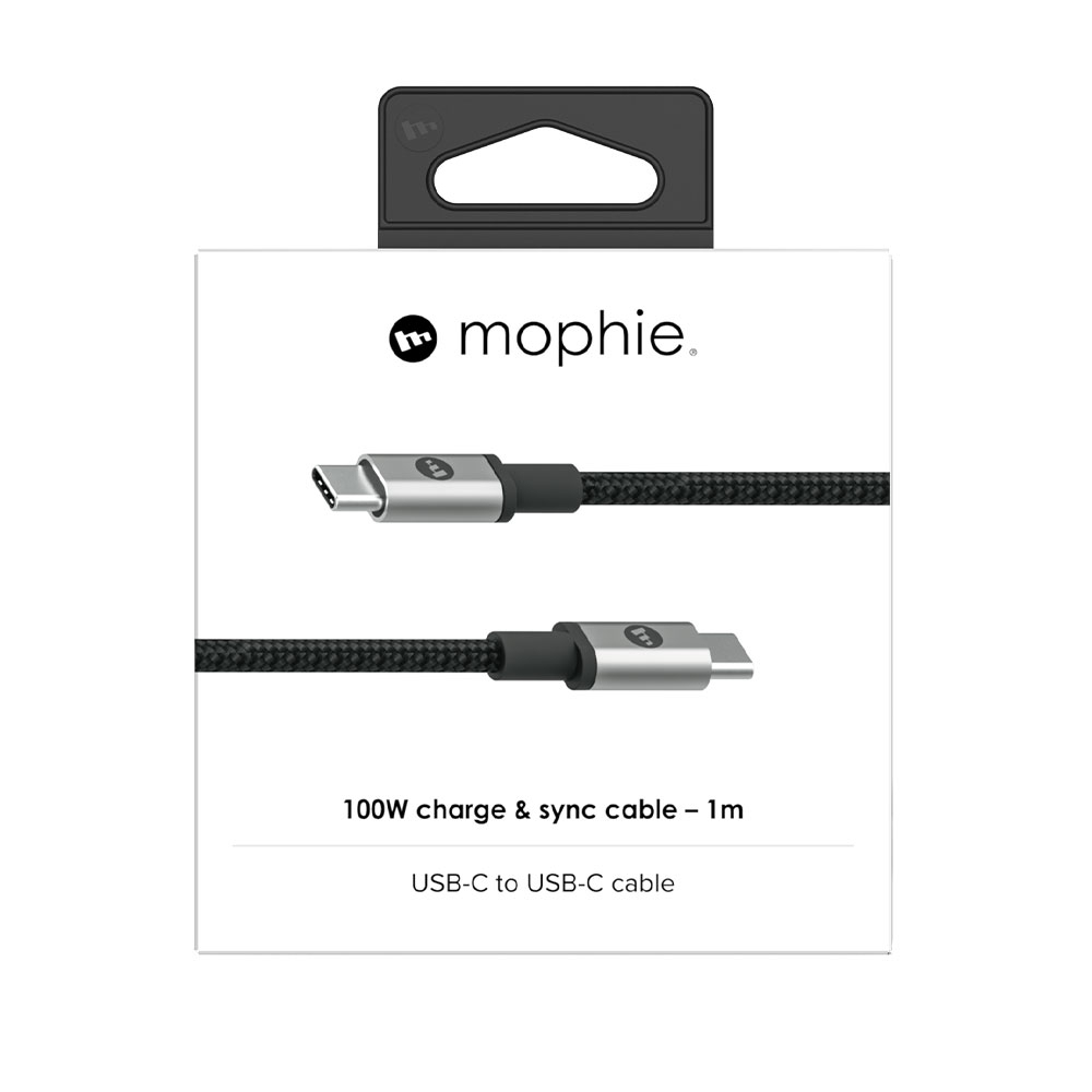 Cáp sạc nhanh USB-C to USB-C (100W) Mophie - Chất liệu cao cấp giúp chống rối & sử dụng linh hoạt - Bảo hành 2 năm