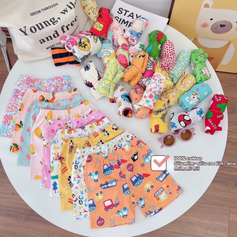 SÉT 10 QUẦN CHỤC ĐÙI BOZIP XUẤT DƯ CHO BÉ TRAI BÉ GÁI