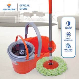 Bộ lau nhà Megahome Comfort Mop X2 xoay 360 độ sử dụng cây lau siêu nhẹ,thấm hút tốt