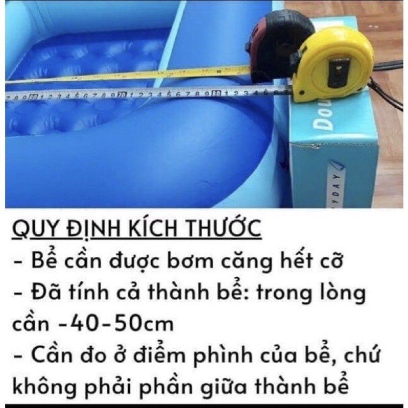Bể bơi, phao bơi hình chữ nhật cao cấp đủ kích thước cho bé yêu