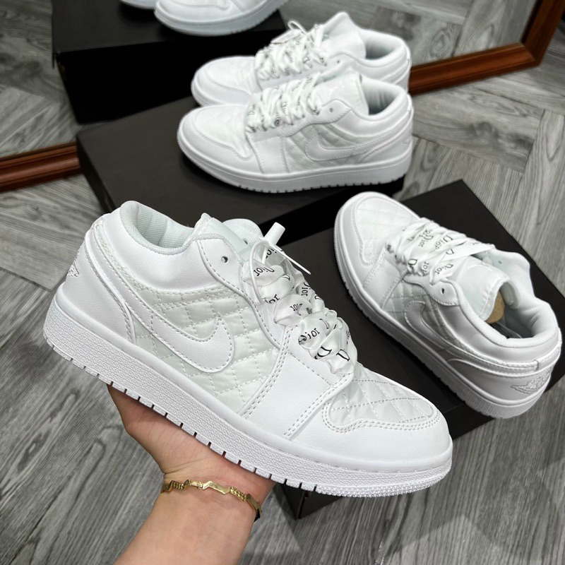 GIÀY J’D1 LOW QUILTED ALL WHITE THẤP CỔ