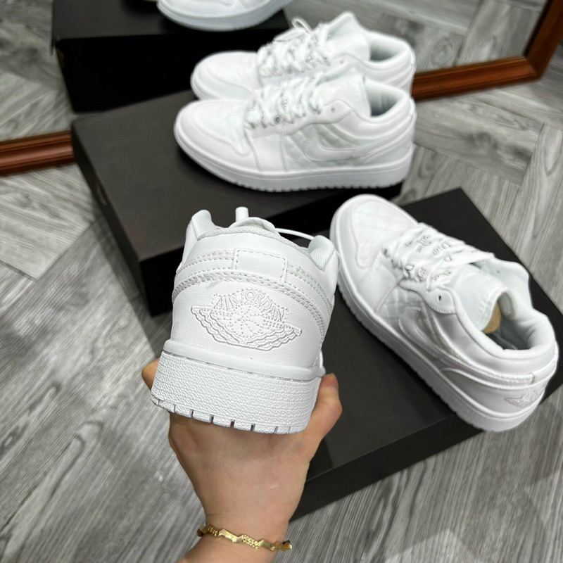 GIÀY J’D1 LOW QUILTED ALL WHITE THẤP CỔ