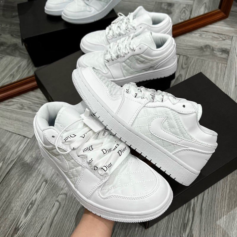 GIÀY J’D1 LOW QUILTED ALL WHITE THẤP CỔ