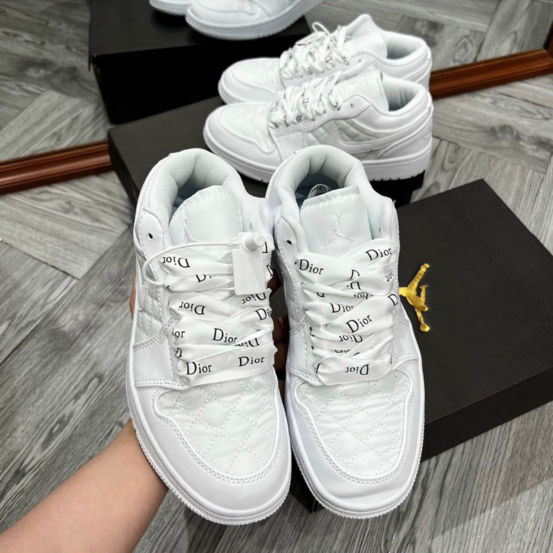 GIÀY J’D1 LOW QUILTED ALL WHITE THẤP CỔ