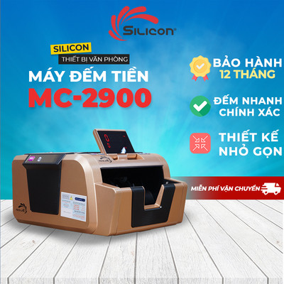 Máy đếm tiền nhập khẩu SILICON MC-2900 Tốc độ đếm 1000 tờ/ phút - 2 màn hình led và lcd hiển thị