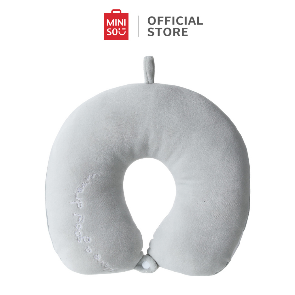 MINISO Classic Series Nối Gối chữ U hai màu Gối cổ Cpine Cổ tử cung Bộ nhớ di động Cotton Văn phòng