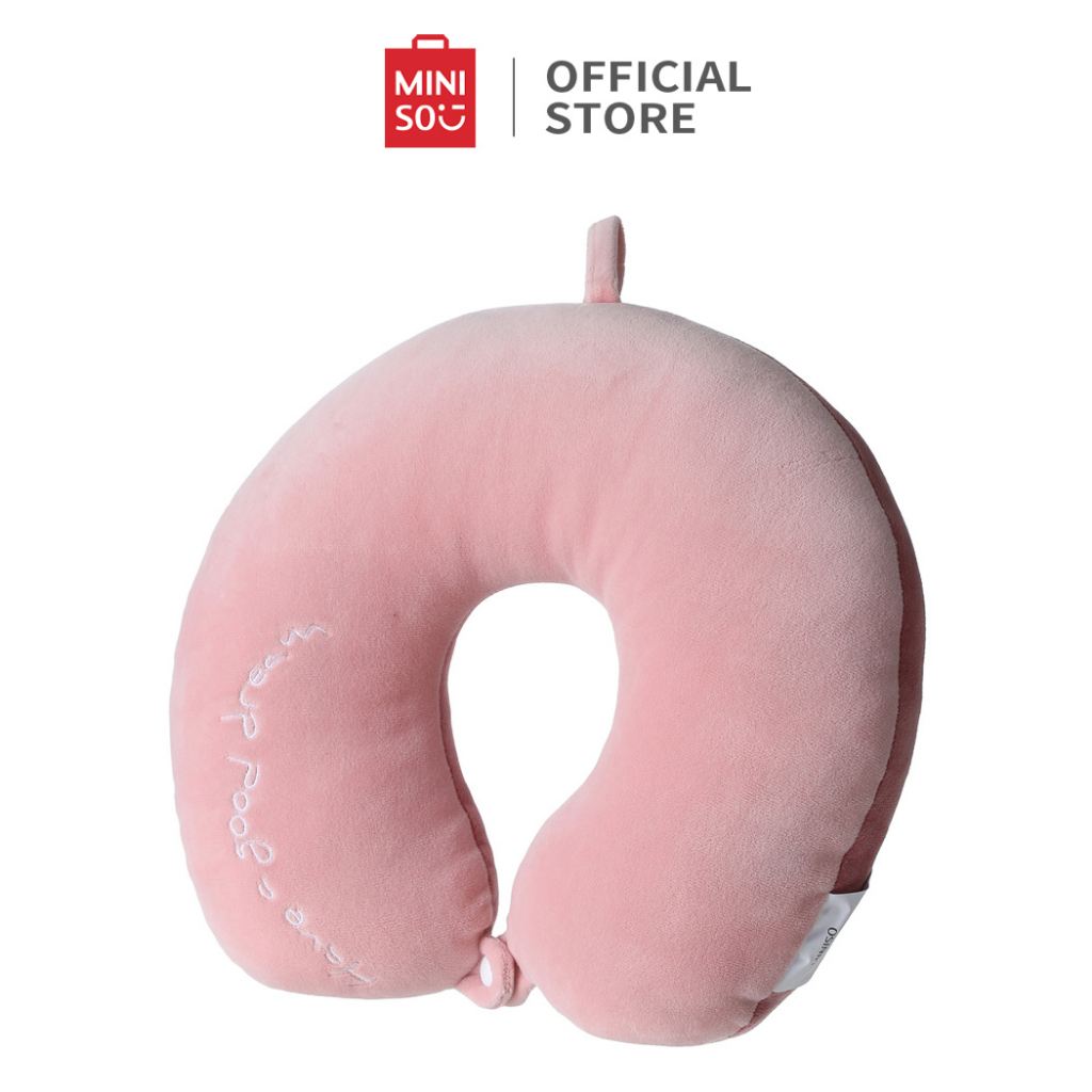 MINISO Classic Series Nối Gối chữ U hai màu Gối cổ Cpine Cổ tử cung Bộ nhớ di động Cotton Văn phòng