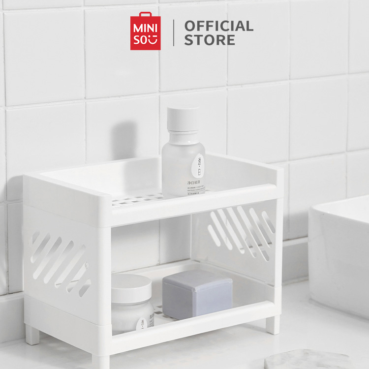 Miniso Để Bàn 2 Lớp Văn Phòng Phẩm Có Giá Để Đồ Ký Túc Xá Nhỏ Rỗng Kệ Mini Hộ Gia Đình Phòng Tắm Bàn Giặt Nhà Tổ Chức