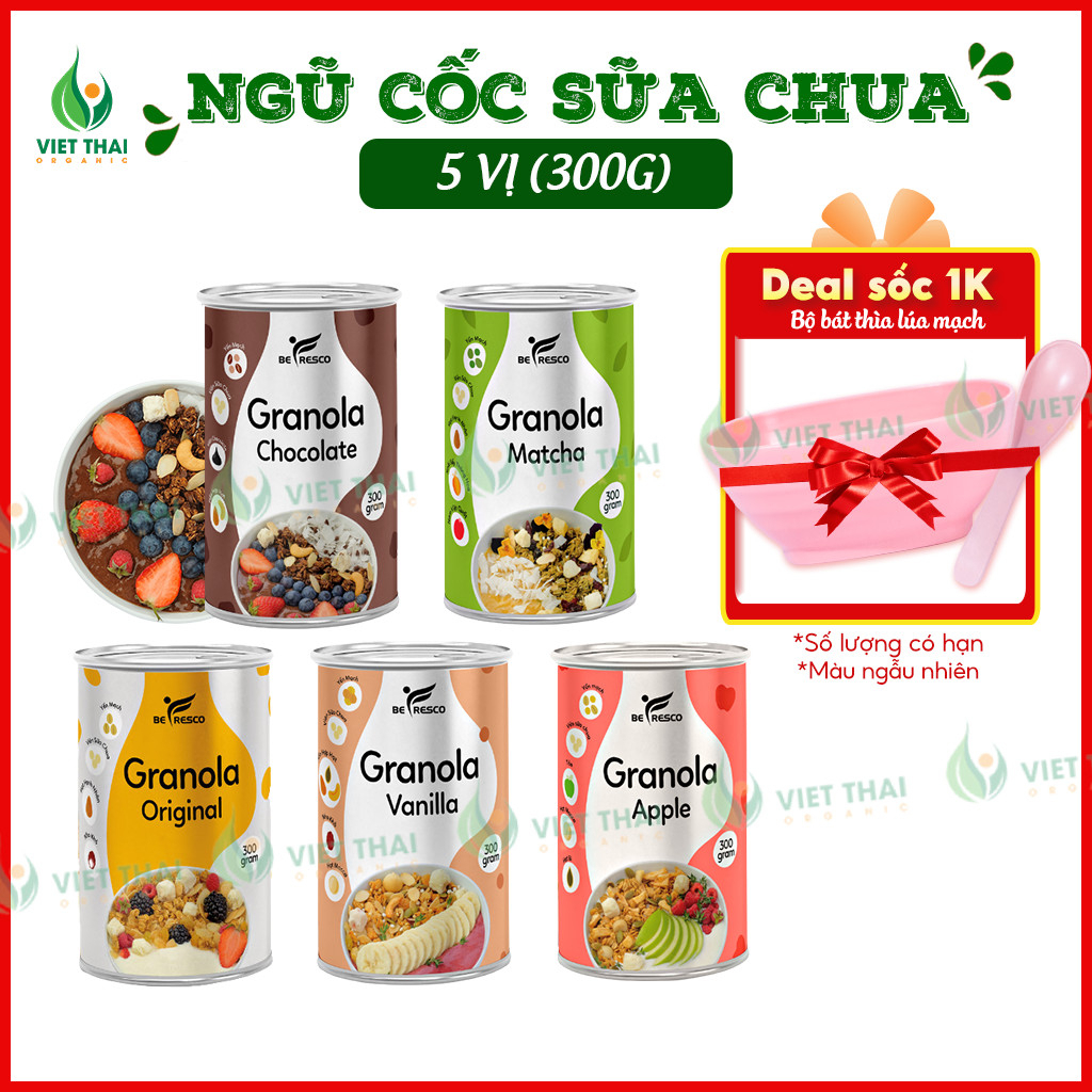 Ngũ Cốc Giảm Cân Ăn Sáng Ăn Kiêng Vị Trái Cây Mix Sữa Chua Sấy Khô Siêu Ngon Befresco 300G (Việt Thái Org