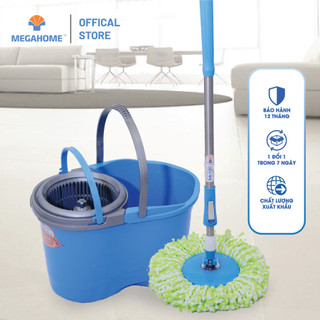Bộ lau nhà Maxx Easy Mop X2 Megahome mâm nhựa cao cấp xoay 360 độ lồng vắt nhẹ